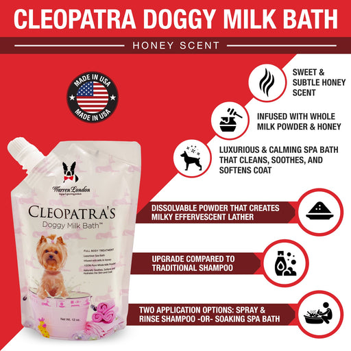 Warren London Cleopatra's Doggy Milk Bath Spa Product White Smoke 32oz,12oz