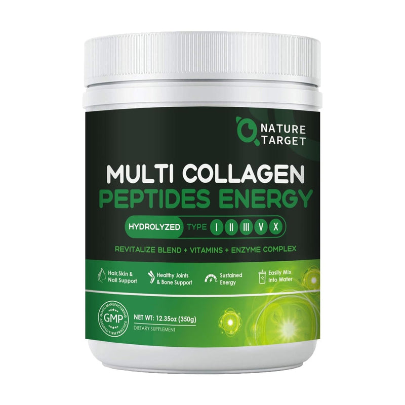 Nature Target Hydrolyzed Multi Collagen Peptides Powder, 8600mg Collagen Lavender 12.35 OZ