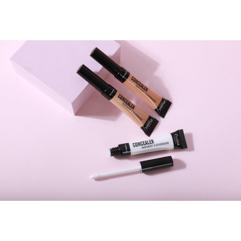 Prolux Cosmetics Instant Coverage Concealer concealer Lavender 1 Frost,2 Vanilla,3 Chai,4 Taffy,5 Golden Beige,6 Wheat,7 Honey,8 Pebble,9 Warm Sienna,10 Brown Sugar,11 Cinnamon,12 Hazelnut,13 Deep Rum,14 Deep Mocha,15 Deep Ebony,16 Deep Chocolate