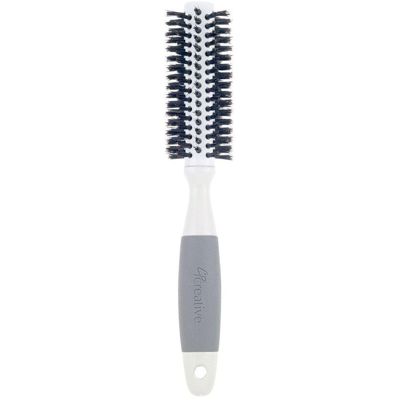 Creative Pro Hair Tools Ceramic Barrel Round Boar Bristle Hair Brush for Thick Hair Hair Brush White Smoke 101-ME (1.75")