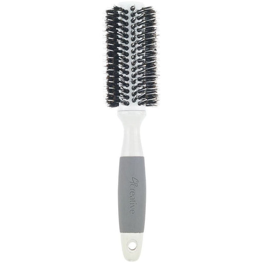 Creative Pro Hair Tools Ceramic Barrel Round Boar Bristle & Nylon Mix Hair Brush Hair Brush White Smoke 102-BP (2")