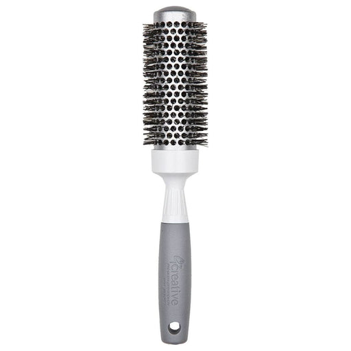 Creative Pro Hair Tools Pro-Silver Nano and Wavy Ion Bristle Hair Brush Hair Brush White Smoke 131-NANO (2")