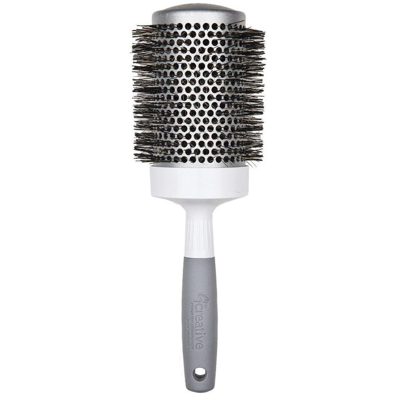 Creative Pro Hair Tools Pro-Silver Nano and Wavy Ion Bristle Hair Brush Hair Brush White Smoke 134-NANO (3.75")