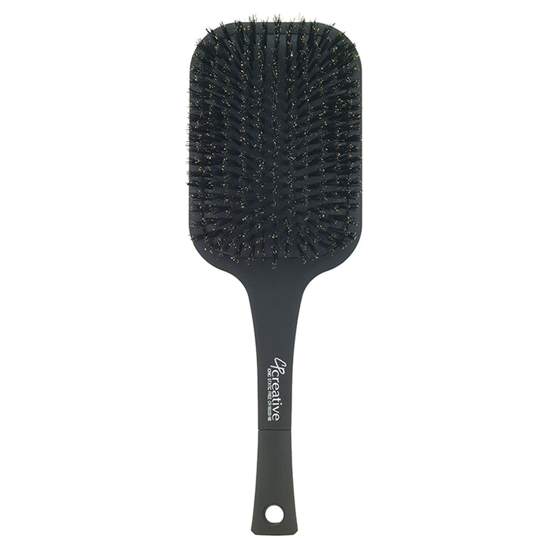 Creative Pro Hair Tools Static-Free Paddle Nylon Hair Brush Hair Brush White Smoke 1603-SI B - Boar Bristle
