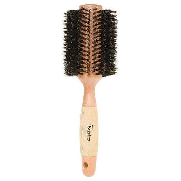 Creative Pro Hair Tools Eco-Friendly Boar Bristle Round Hair Brush Hair Brush White Smoke CR4XXX (3.125")
