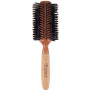 Creative Pro Hair Tools Eco-Friendly Birchwood and Cork Boar Bristle Round Hair Brush Hair Brush White Smoke CRC4XXX (3.25")