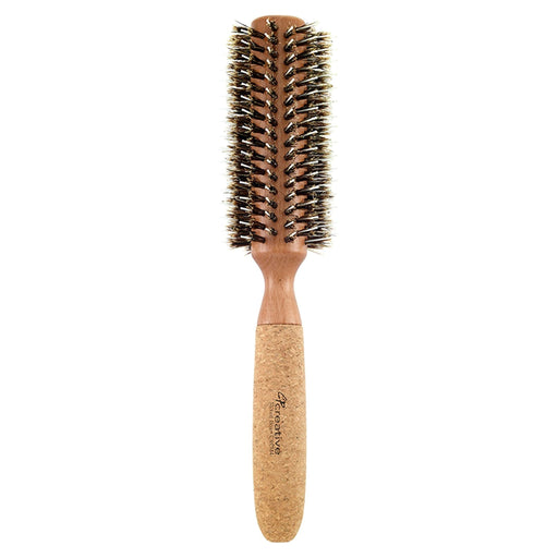 Creative Pro Hair Tools Eco-Friendly Birchwood and Cork Mixed Boar Bristle Round Hair Brush Hair Brush White Smoke CRCM4 (2")