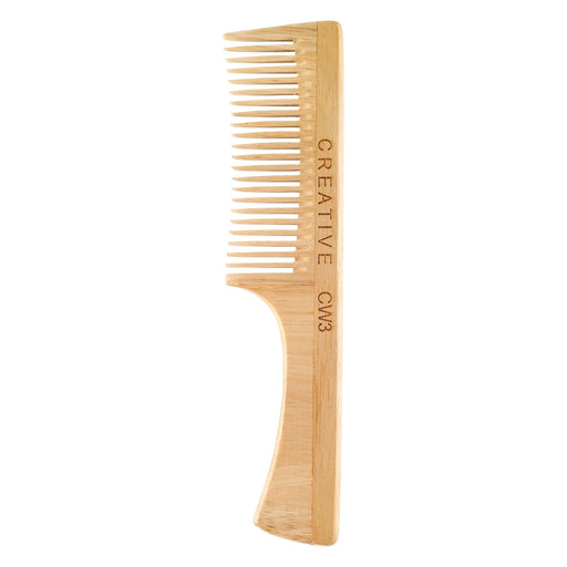 Creative Pro Hair Tools Birch Wood Combs Hair Combs White Smoke CW3 - 7"