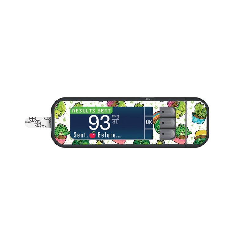 Peelz Cactus Cat Sticker for Bayer Contour Next Glucometer Peelz/Stickers White Smoke