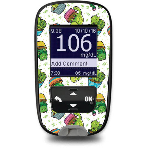 Peelz Cactus Cat Sticker for the Accu-Chek Guide Glucometer Peelz/Stickers White Smoke
