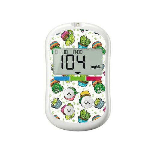 Peelz Cactus Cat for OneTouch Verio Flex Glucometer Peelz/Stickers White Smoke