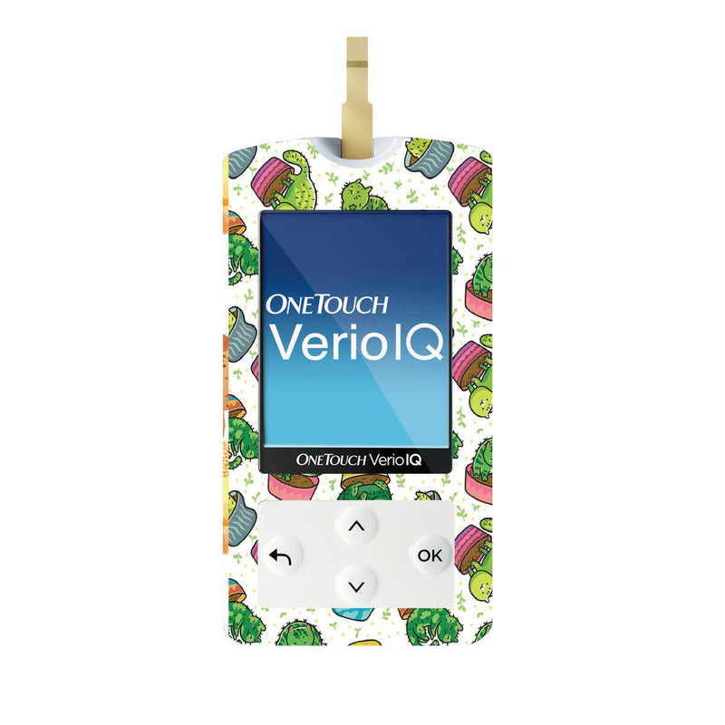 Peelz Cactus Cat for OneTouch Verio IQ Glucometer Peelz/Stickers White Smoke