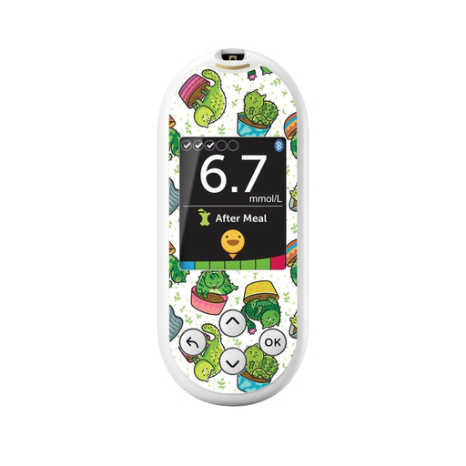 Peelz Cactus Cat for OneTouch Verio Reflect Glucometer Peelz/Stickers White Smoke