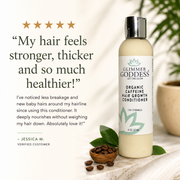 Glimmer Goddess® Organic Skin Care Organic Caffeine Hair Growth Mask – Deep Conditioning Treatment Hair Growth White Smoke 8 oz.