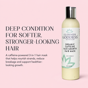 Glimmer Goddess® Organic Skin Care Organic Caffeine Hair Growth Mask – Deep Conditioning Treatment Hair Growth Misty Rose 8 oz.