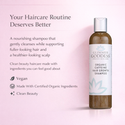 Glimmer Goddess® Organic Skin Care Organic Caffeine Shampoo for Hair Growth – Stimulating Formula Hair Growth Lavender Blush 8 oz