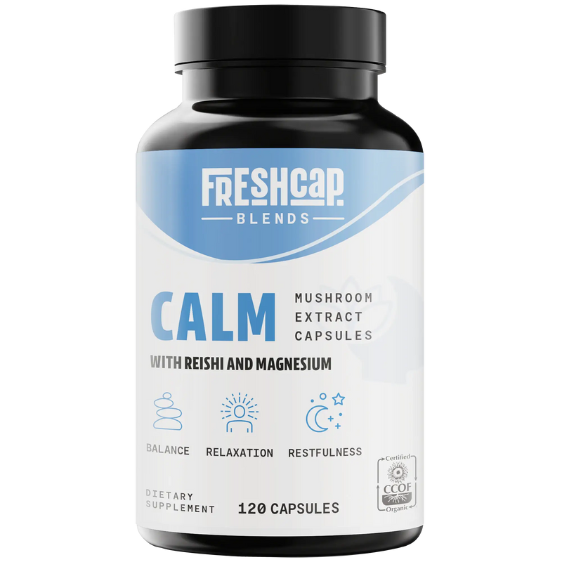 FreshCap Mushrooms Calm Blend Capsules, 120 count Capsules Lavender