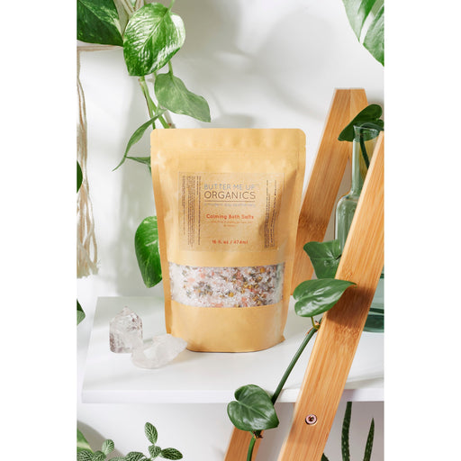 Butter Me Up Organics Calming Bath Salts / Detox / Relaxation / Lavender & Chamomile / Essential Oils / Organic Herbs / Herbal Bath Salts for Relaxation Stress Bath Light Gray
