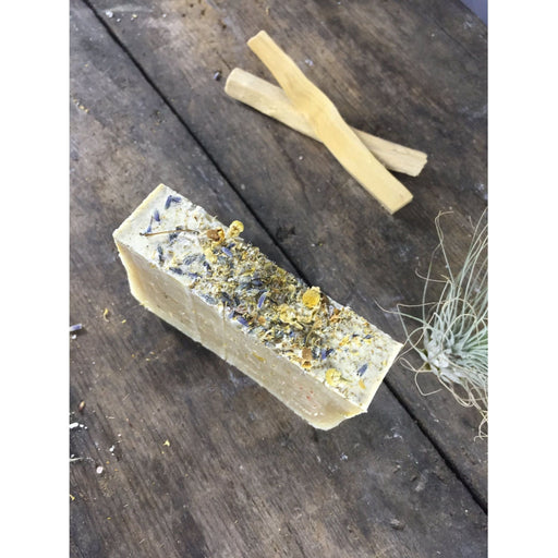 Butter Me Up Organics Calming Lavender and Chamomile Vegan Soap Soap Dim Gray Calming Lavender and Chamomile Vegan Soap,Calming Lavender and Chamomile Vegan Soap + Stained Wood Bamboo Soap Dish