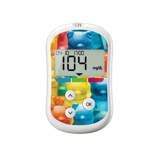 Peelz Candy Bear for OneTouch Verio Flex Glucometer Peelz/Stickers White Smoke