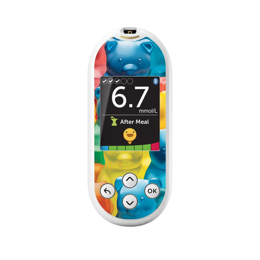 Peelz Candy Bear for OneTouch Verio Reflect Glucometer Peelz/Stickers White Smoke