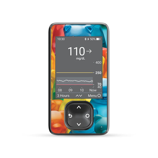 Peelz Candy Bears DEXCOM G7 and Stelo and G6 Touchscreen Receiver Sticker Peelz/Stickers Dim Gray