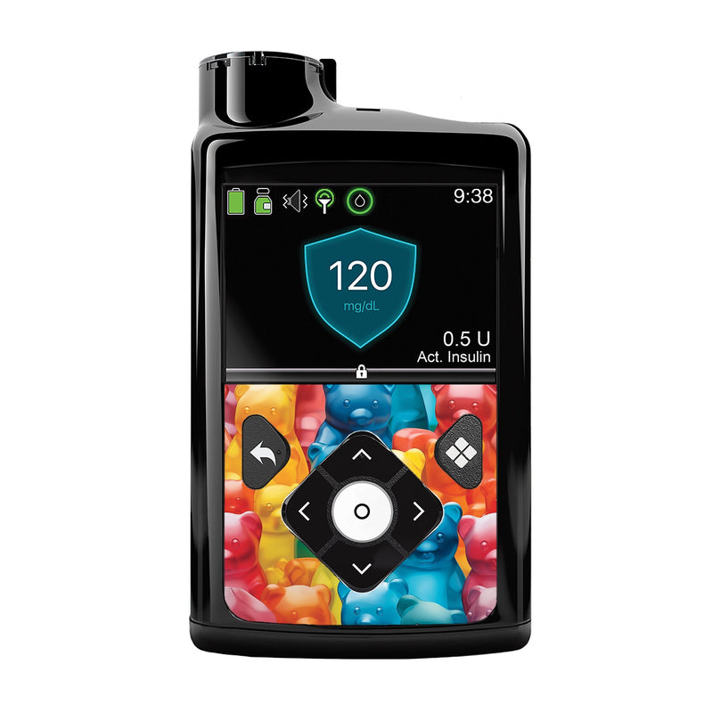 Peelz Candy Bears Sticker for Medtronic MiniMed 770G & 780G Peelz/Stickers Black Front Peelz