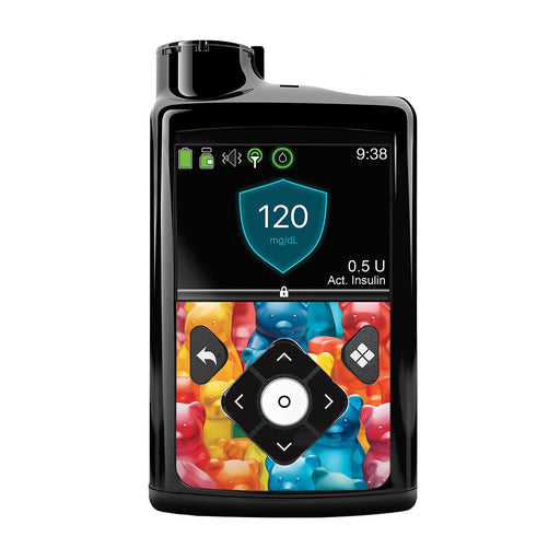 Peelz Candy Bears Sticker for Medtronic MiniMed 770G & 780G Peelz/Stickers Black Whole System Peelz (front back + clip)