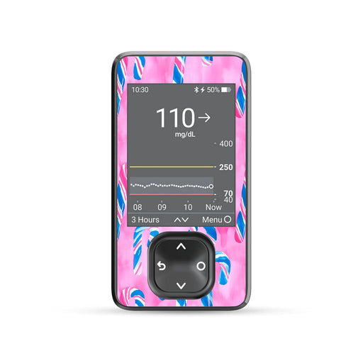 Peelz Candy Canes Sticker for DEXCOM G7 and G6 Touchscreen Receiver Peelz/Stickers Dim Gray