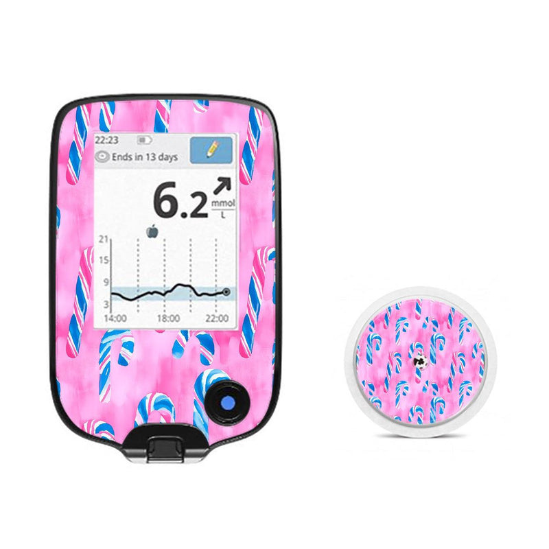 Peelz Candy Canes Sticker for Freestyle Libre 2 Peelz/Stickers White Smoke Receiver + Sensor