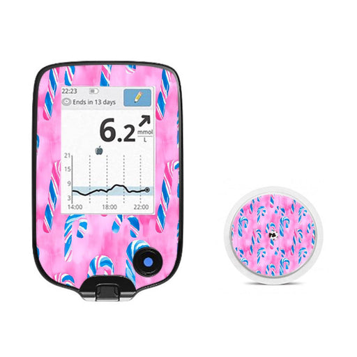 Peelz Candy Canes Sticker for Freestyle Libre 2 Peelz/Stickers White Smoke Receiver + Sensor