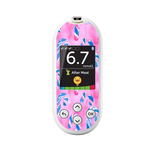Peelz Candy Canes Sticker for OneTouch Verio Reflect Glucometer Peelz/Stickers White Smoke