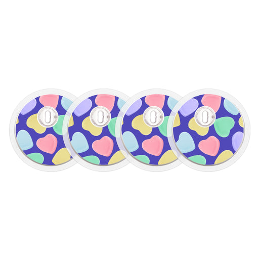 Peelz Candy Hearts Sticker Designed for the FreeStyle Libre 3 Plus & Lingo  Sensor Peelz/Stickers White Smoke 4-pack (Set of 4 Stickers)