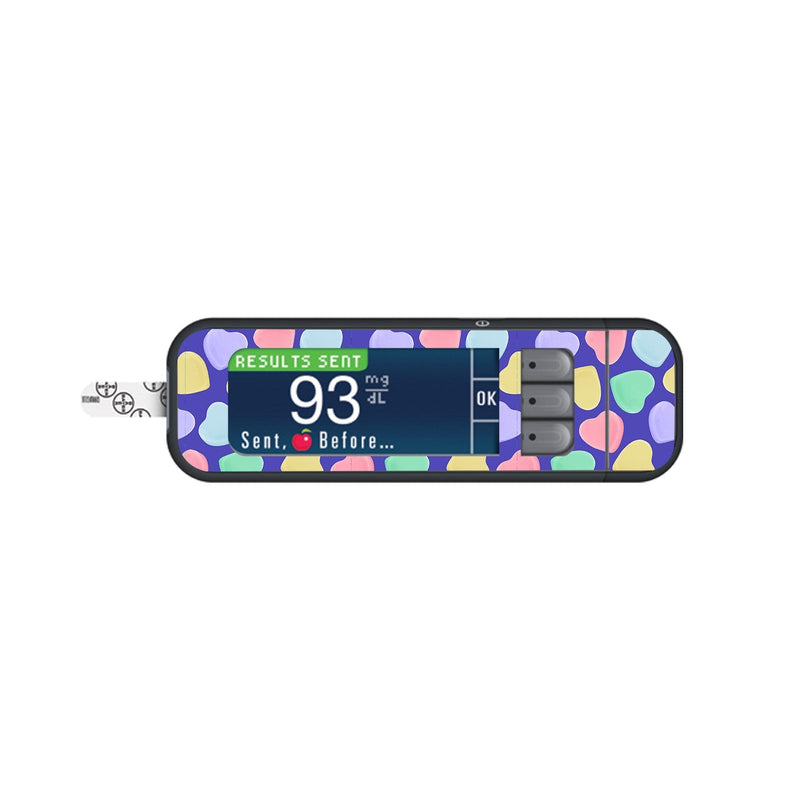 Peelz Candy Hearts Sticker for Bayer Contour Next Glucometer Peelz/Stickers White Smoke