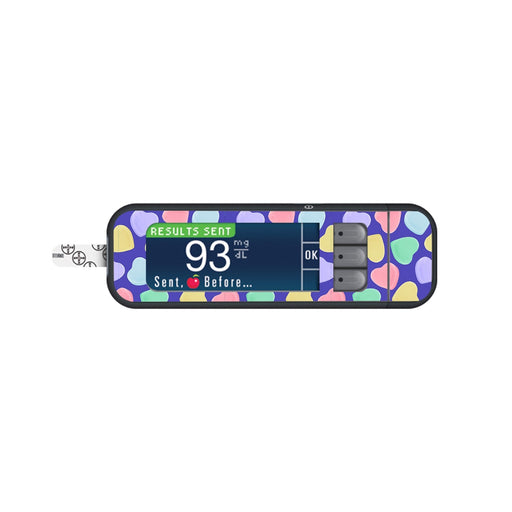 Peelz Candy Hearts Sticker for Bayer Contour Next Glucometer Peelz/Stickers White Smoke