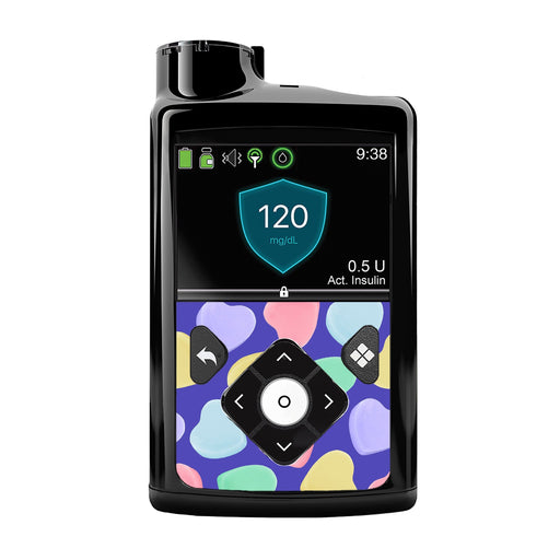 Peelz Candy Hearts Sticker for Medtronic MiniMed 770G & 780G Peelz/Stickers Black Front Peelz