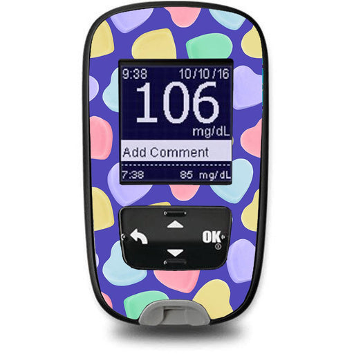 Peelz Candy Hearts Sticker for the Accu-Chek Guide Glucometer Peelz/Stickers White Smoke