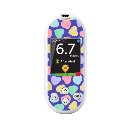 Peelz Candy Hearts for OneTouch Verio Reflect Glucometer Peelz/Stickers White Smoke