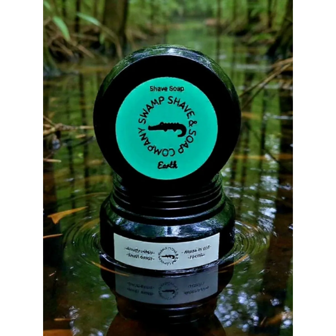 Swamp Shave & Soap Company Swamp Shave & Soap Company Earth Shave Soap 4.2 Oz Shave Soap Black