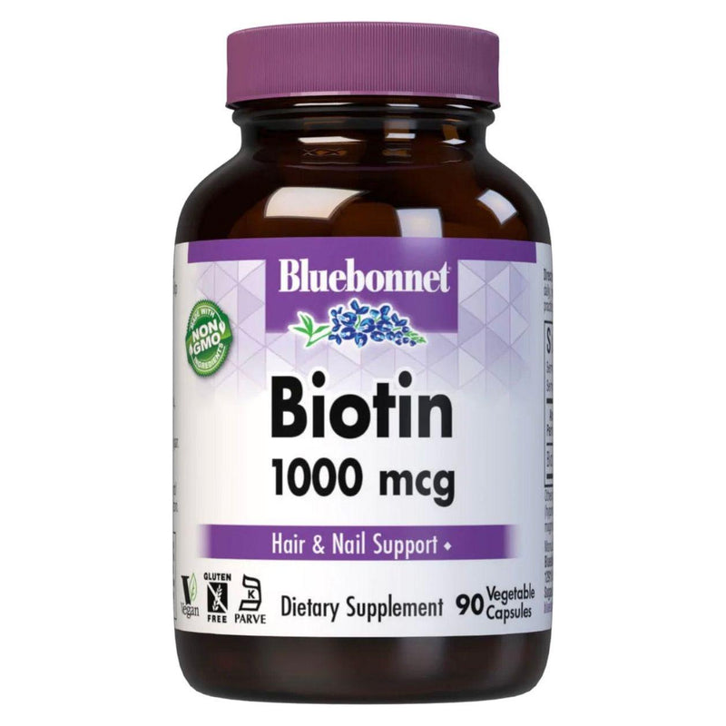 Bluebonnet Bluebonnet Nutrition Vitamins Biotin 1000 mg - 90 Vegetable Capsules Vitamins & Supplements Light Gray