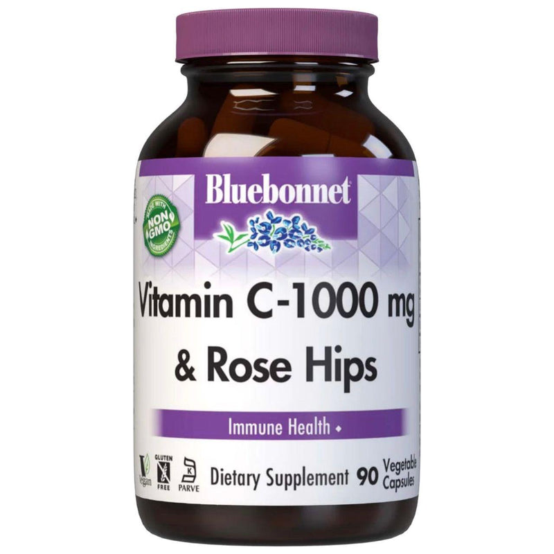 Bluebonnet BlueBonnet Vitamin Plus Rosehips C 1000 mg, 90  Vegetable Capsules Vitamin Supplement Light Gray