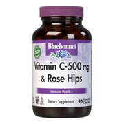 Bluebonnet Bluebonnet Kosher Vitamin C-500 mg Plus Rose Hips 90 Vegetable Capsules Vitamin Supplement Light Gray