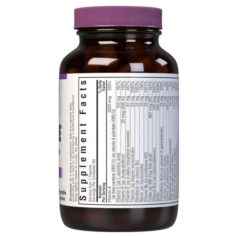 Bluebonnet Bluebonnet Nutrition - Multi One Multivitamin & Multimineral Dietary Supplement, 60 Vegetable Capsules Multivitamin & Multimineral Dietary Supplement Light Gray