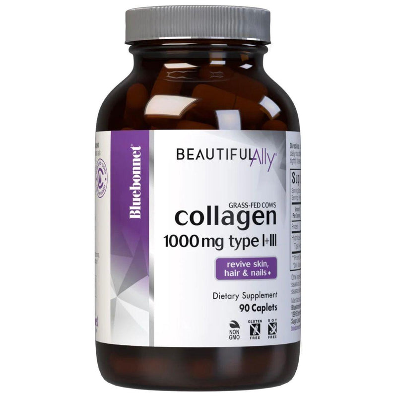Bluebonnet Bluebonnets Beautiful Ally Collagen 1000 mg, 90 Caplets Dietary Supplements Light Gray