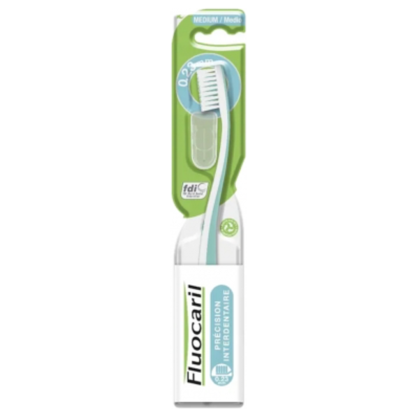 Fluocaril Fluocaril Interdental Precision 0.23mm Medium Toothbrush- Green Toothbrush Light Gray