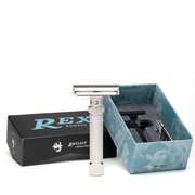 Rex Supply Co. Rex Supply Co. Ambassador DeLuxe Rhodium Adjustable Stainless Steel DE Razor RSC-101R Razor White Smoke