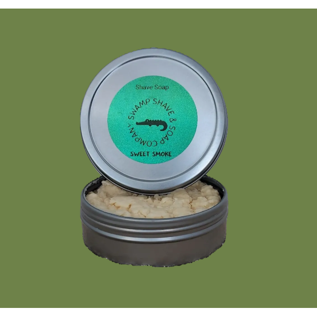 Swamp Shave & Soap Company Swamp Shave & Soap Company Sweet Smoke Shave Soap 4.2 Oz Shave Soap Olive Drab