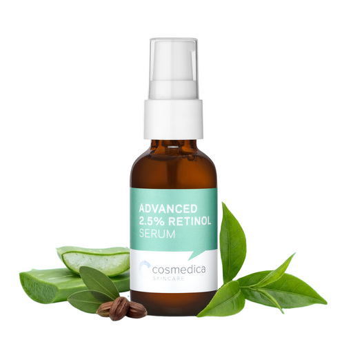 Cosmedica Skincare Cosmedica Skincare Retinol Serum 2.5% | Hydrating Vitamin A Serum with Green Tea Hyaluronic Acid Vitamin E | Non-Irritating Serum for Sensitive Skin Oily Skin | 1oz Health & Beauty White Smoke