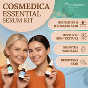 Cosmedica Skincare Cosmedica Skincare Facial Serum Trio Set – Vitamin C Serum, 2.5% Retinol Serum & Hyaluronic Acid Serum for Face – Anti Aging, Brightening & Hydrating Skincare – Reduce Wrinkles & Dark Spots – Vegan, Cruelty Free (3 x 1oz) Kit Peach Puff