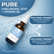 Cosmedica Skincare Hyaluronic Acid +Vitamin B5 Serum Light Steel Blue 1oz,2oz